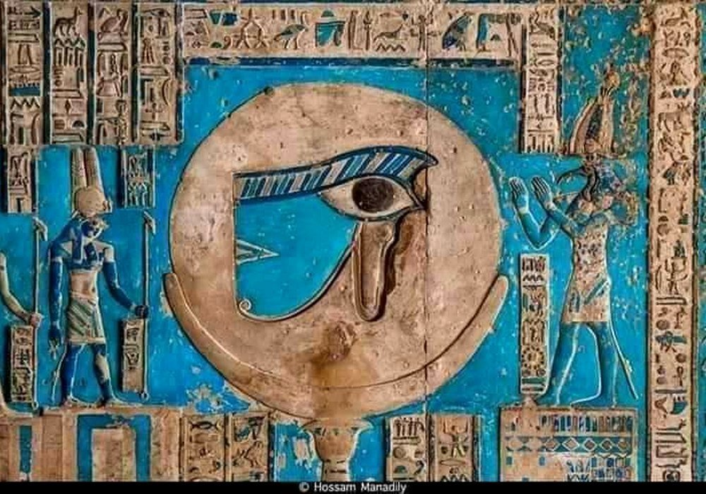 Painted astronomical detail at Dendera Temple