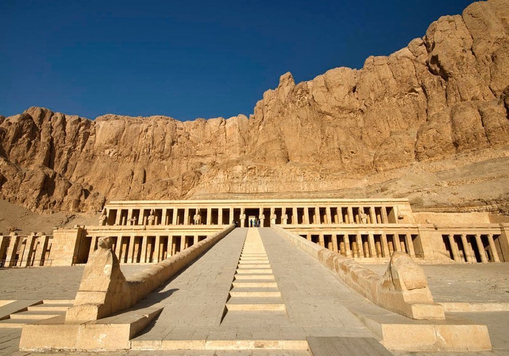 Temple of Hatshepsut beneath the cliffs of Deir el-Bahari